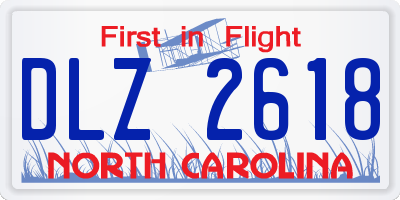 NC license plate DLZ2618