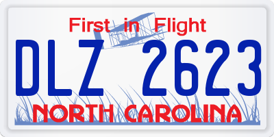 NC license plate DLZ2623