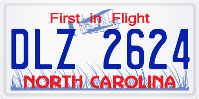 NC license plate DLZ2624