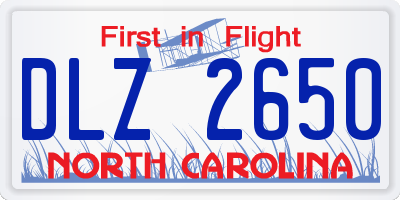 NC license plate DLZ2650