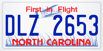 NC license plate DLZ2653