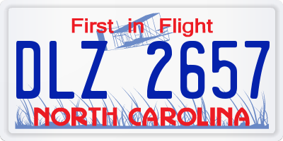NC license plate DLZ2657