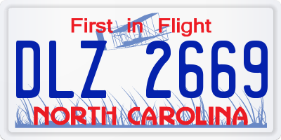 NC license plate DLZ2669