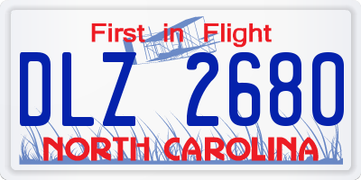 NC license plate DLZ2680