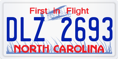 NC license plate DLZ2693