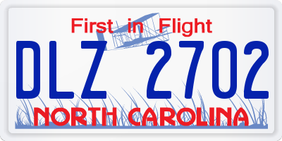 NC license plate DLZ2702