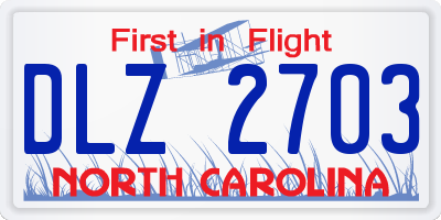 NC license plate DLZ2703