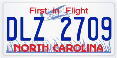 NC license plate DLZ2709