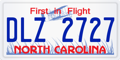 NC license plate DLZ2727