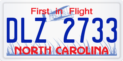 NC license plate DLZ2733