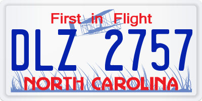 NC license plate DLZ2757