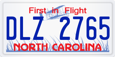 NC license plate DLZ2765