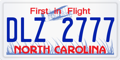 NC license plate DLZ2777