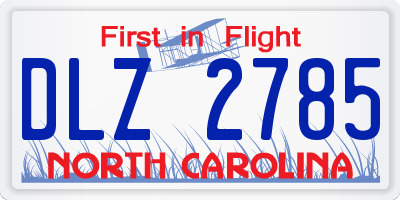 NC license plate DLZ2785