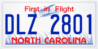 NC license plate DLZ2801
