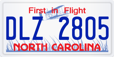 NC license plate DLZ2805