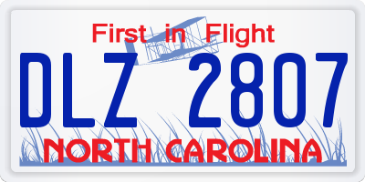 NC license plate DLZ2807
