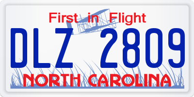 NC license plate DLZ2809