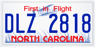 NC license plate DLZ2818
