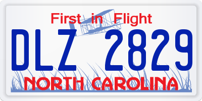 NC license plate DLZ2829