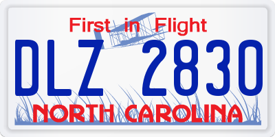 NC license plate DLZ2830