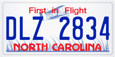 NC license plate DLZ2834