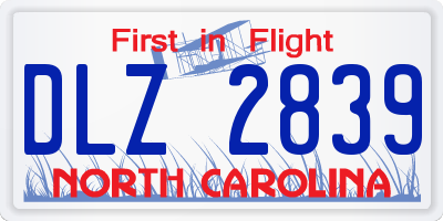NC license plate DLZ2839