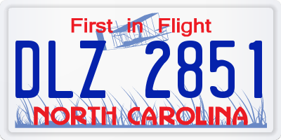 NC license plate DLZ2851