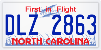 NC license plate DLZ2863