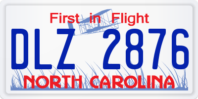 NC license plate DLZ2876