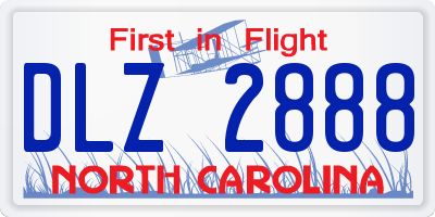 NC license plate DLZ2888