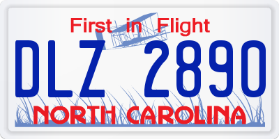 NC license plate DLZ2890