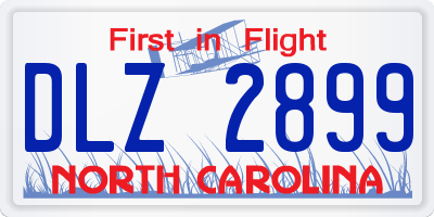 NC license plate DLZ2899