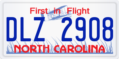NC license plate DLZ2908