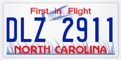 NC license plate DLZ2911