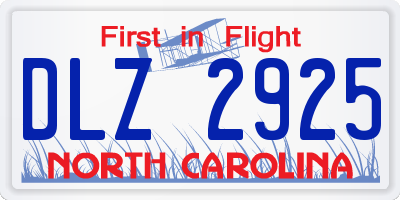 NC license plate DLZ2925