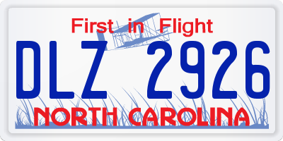 NC license plate DLZ2926