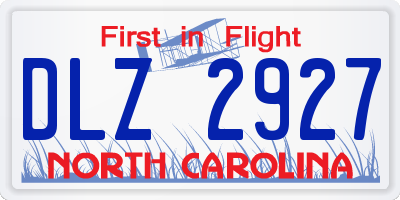NC license plate DLZ2927
