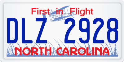 NC license plate DLZ2928