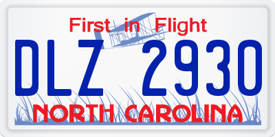 NC license plate DLZ2930