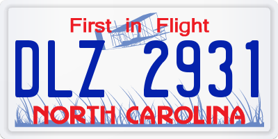 NC license plate DLZ2931
