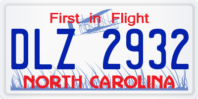 NC license plate DLZ2932