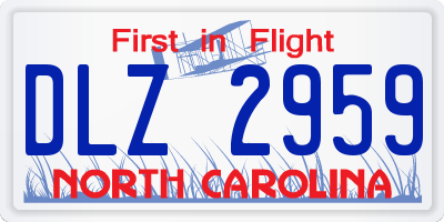 NC license plate DLZ2959
