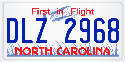 NC license plate DLZ2968