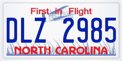 NC license plate DLZ2985