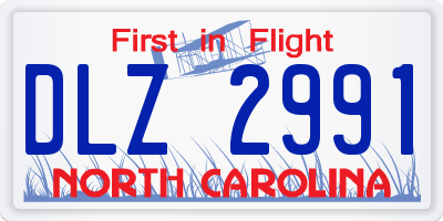 NC license plate DLZ2991