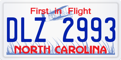 NC license plate DLZ2993