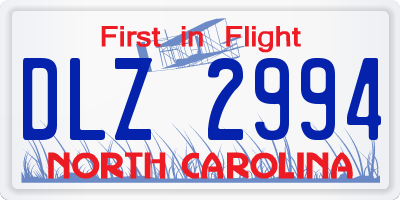 NC license plate DLZ2994