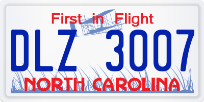 NC license plate DLZ3007