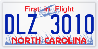 NC license plate DLZ3010